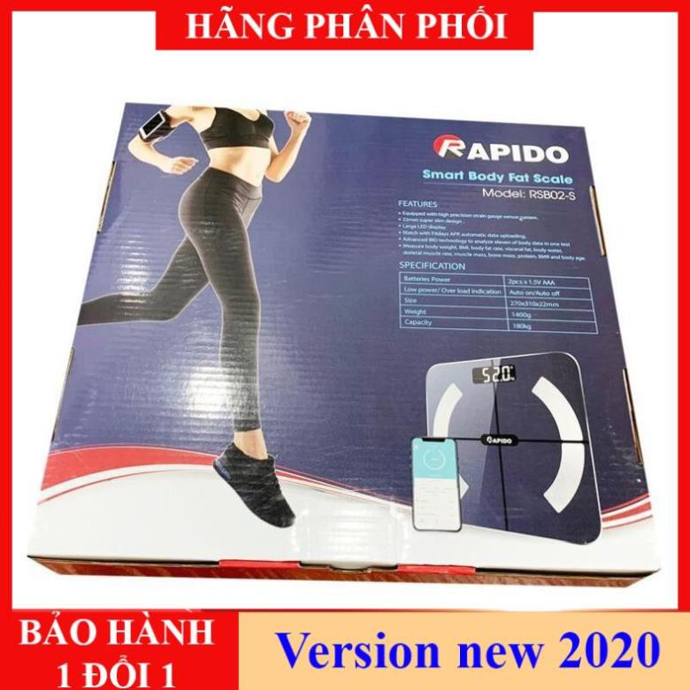 Cân điện tử bảo phát,cân sức khỏe phân tích chỉ số,can dien tử - Có Bluetooth Phiên Bản 2021 - Cân phân tích chỉ số kết nối Bluetooth Rapido